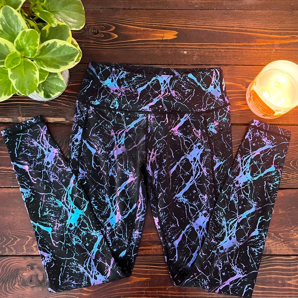 Curves N Combatboots Northern Lights Foil Leggings